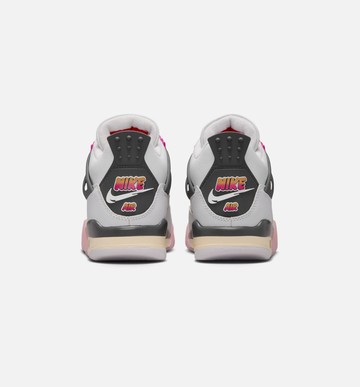 Air Jordan 4 Retro Comic Grade School Shoes - Off White Fire Pink Anthracite