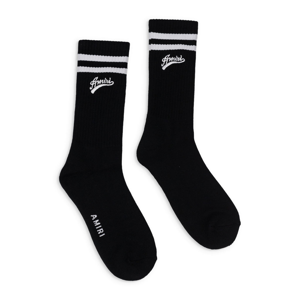 Black/White Varsity Script Sock