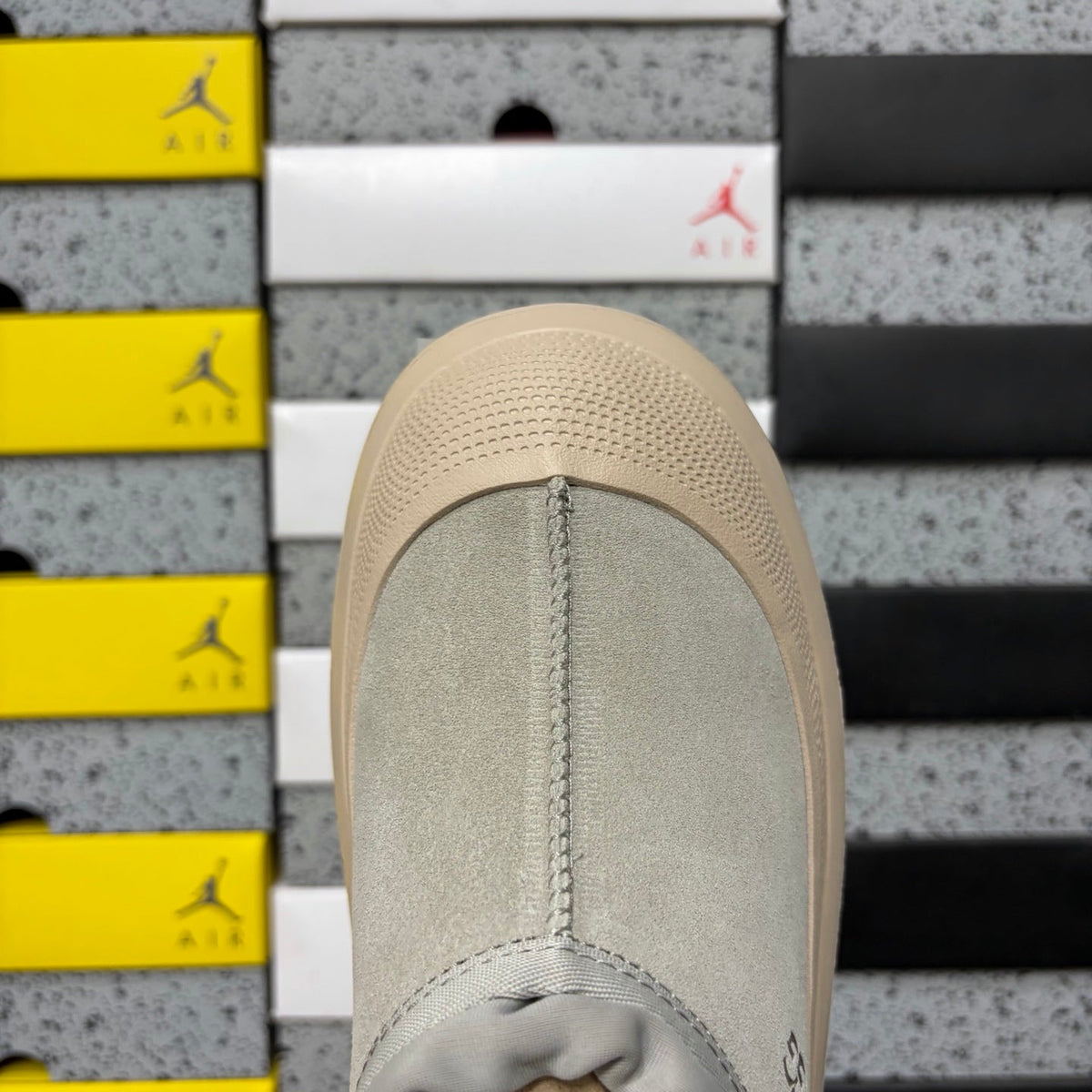 UGG Tasman Weather Hybrid Slip-On – Waterproof Suede Shoe with Shearling Lining, Drawstring Collar & All-Terrain Lug Sole in Grey