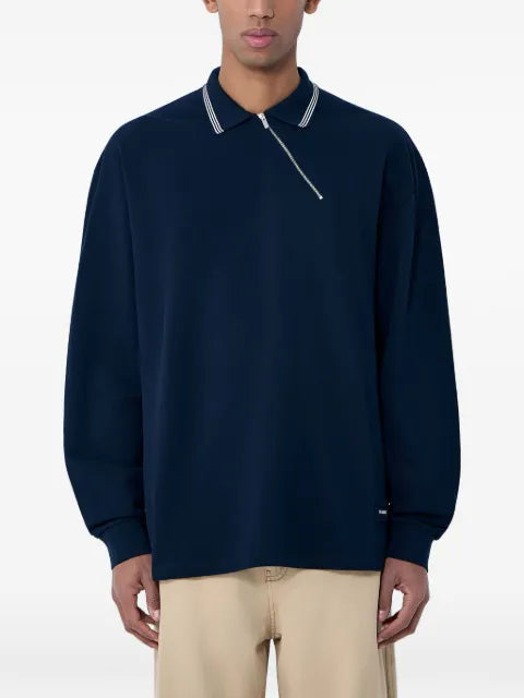 Miu Miu half-zip ribbed collar polo shirt