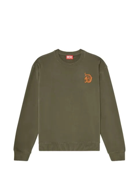 Diesel sweatshirt with embroidery and flock print