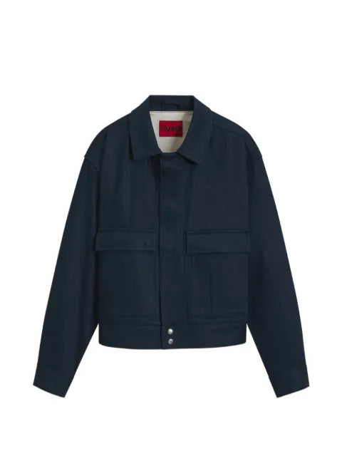 HUGO relaxed-fit short cotton jacket in denim