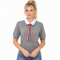 Women Ribbon POLO shirt