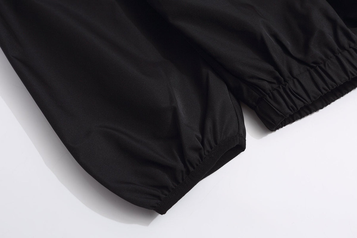 Essentials Black Half-Zip Windbreaker Jacket