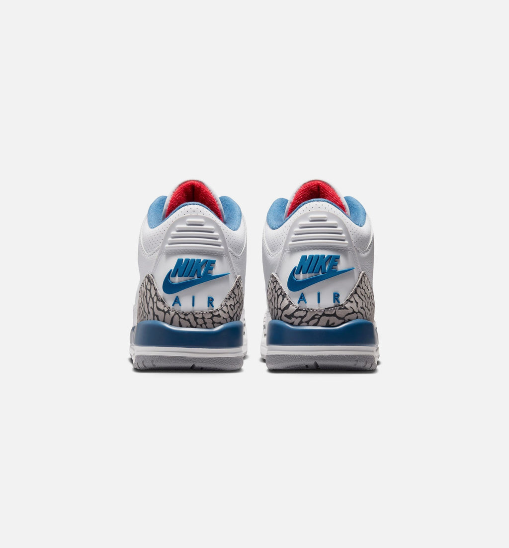 Air Jordan 3 Retro OG True Blue Grade School Shoes - White Fire Red True Blue