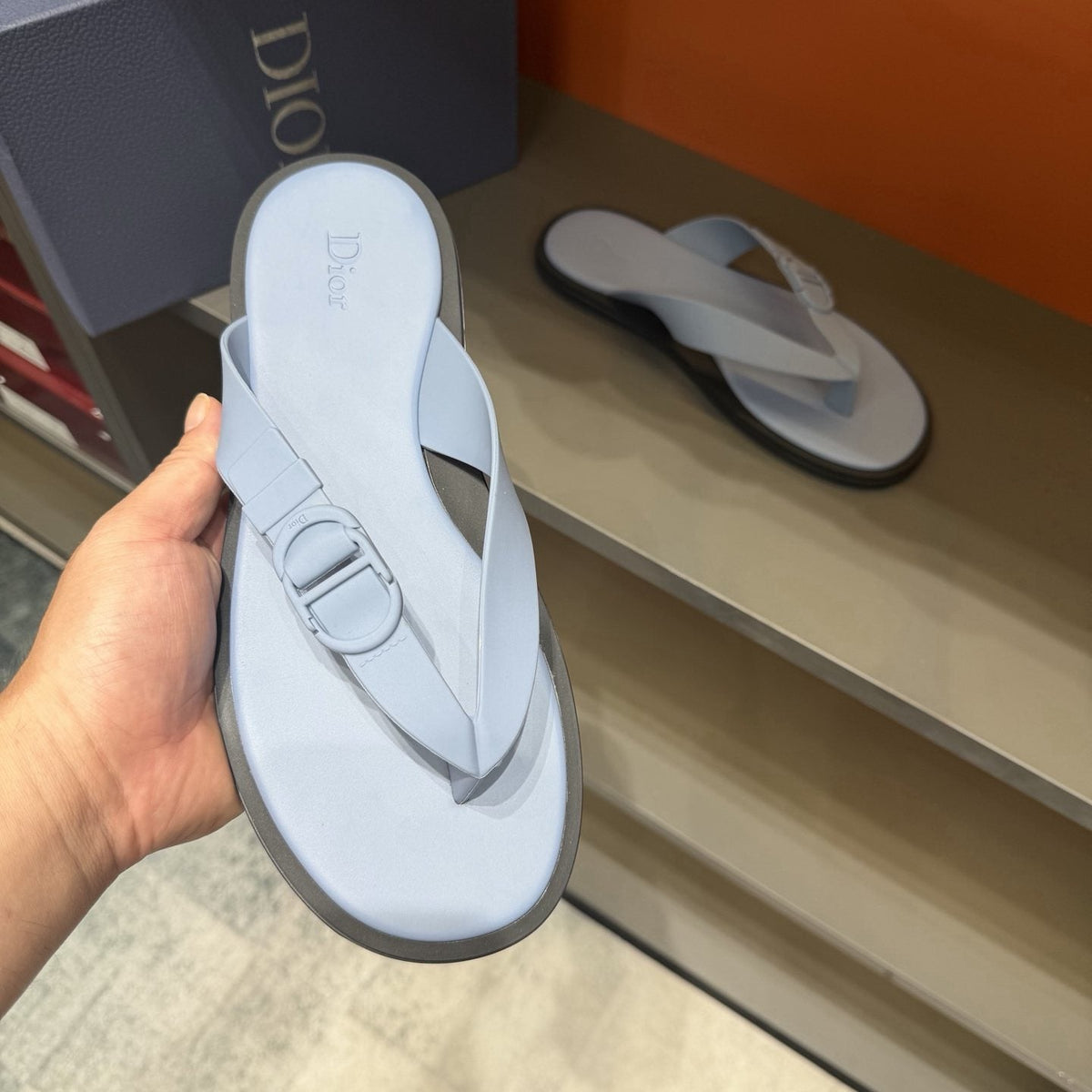 Dior Rivage Buckle Thong Sandals