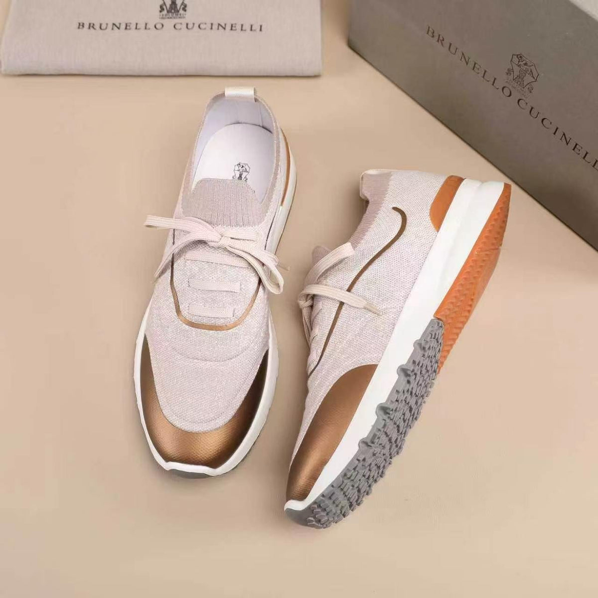 Brunello Cucinelli Men's Panel Low-Top Sneakers