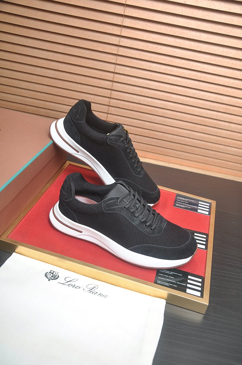 Loro Piana Textured Lace-Up Sneakers