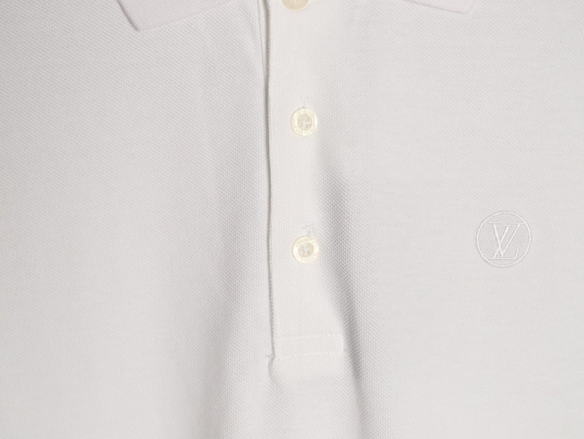 Louis Vuitton Classic Small-Logo Embroidered Polo - White