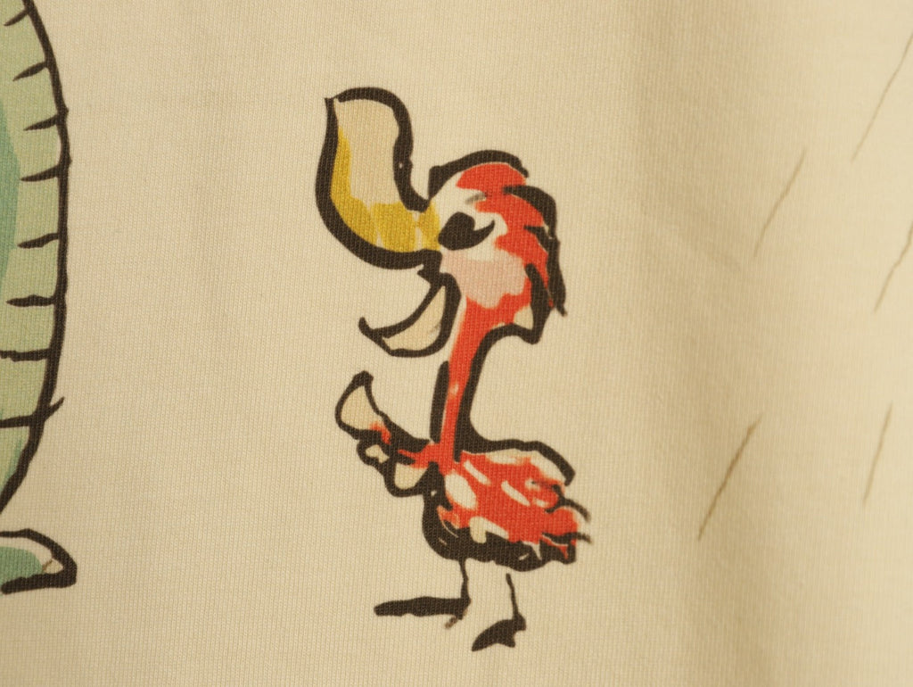Gucci Cartoon Animal Graphic T-Shirt - Pale Yellow