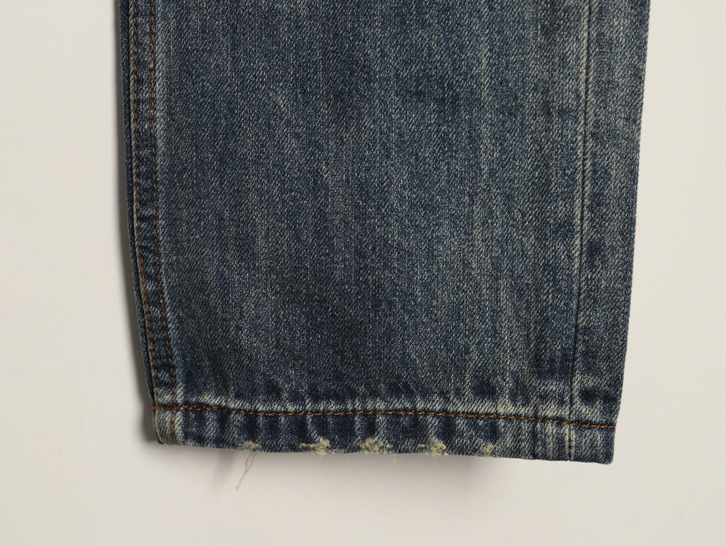 Gucci Distressed Washed-Look Jeans - Dark Gray